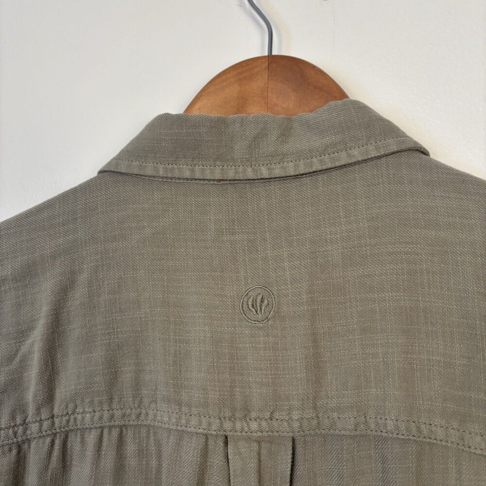 Fat Face Mens XL Regular Fit Olive Green Button Up Cotton Short Sleeve Shirt - Picture 5 of 8
